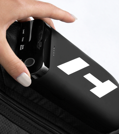 Close-up of the Normatec Elite built-in control unit