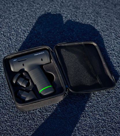 Hypervolt Go 3 in its carry case
