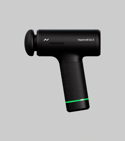 Hypervolt Go 3 mini massage gun, side view