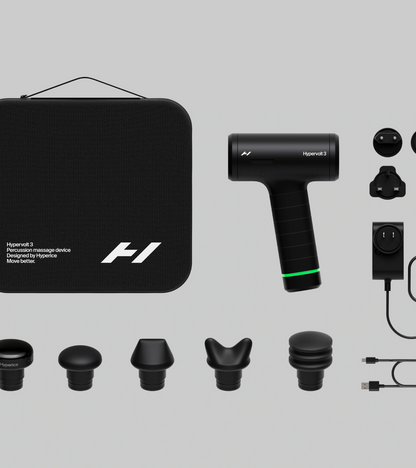 Hypervolt 3 with carry case, head attachments and charger